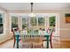 Breakfast nook featuring a turquoise table and a view to the backyard at 210 Timber Laurel Ct, Lawrenceville, GA 30043