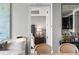 Chic bar area complements the living space, offering a glimpse into the bedroom and luxurious amenities at 3630 Peachtree Ne Rd # 2009, Atlanta, GA 30326