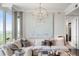 Living room showcases a comfortable white sectional sofa, chandelier, and a large abstract painting at 3630 Peachtree Ne Rd # 2009, Atlanta, GA 30326