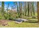 Spacious backyard surrounded by mature trees and greenery, offering a serene outdoor setting at 3819 Dora Se Dr, Smyrna, GA 30082