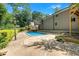 Backyard showcasing a swimming pool and a paved patio area at 3819 Dora Se Dr, Smyrna, GA 30082