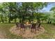 Outdoor stone fire pit surrounded by chairs, perfect for entertaining or relaxation at 1088 Riverbend Club Se Dr, Atlanta, GA 30339