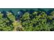 Aerial view of property with docks and boat slips tucked into heavily wooded areas along the lakefront at 6337 Lake View Dr, Buford, GA 30518