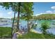 Beautiful lake view featuring a private dock and shimmering water at 6337 Lake View Dr, Buford, GA 30518