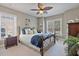 Cozy bedroom with calming decor and a tropical ceiling fan provides a relaxing and comfortable space at 12800 Wyngate Trl, Alpharetta, GA 30005