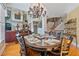 Elegant dining room features a chandelier and hardwood floors, perfect for entertaining at 12800 Wyngate Trl, Alpharetta, GA 30005