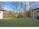 Serene backyard with a well-maintained lawn and wooded backdrop, offering privacy and tranquility at 835 Kenry Ct, Atlanta, GA 30342