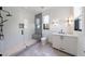 Modern bathroom featuring walk-in shower and sleek vanity at 835 Kenry Ct, Atlanta, GA 30342