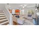 Open-concept living room with a fireplace seamlessly flows into a well-appointed kitchen at 3200 Baylor Cir, Mcdonough, GA 30253