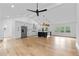 A spacious kitchen featuring stainless steel appliances, lots of light, and a contrasting blue island at 1194 Clearview Ne Dr, Brookhaven, GA 30319