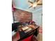 Office with a ceiling fan, decorative wallpaper, and a spacious desk at 526 Rosemont Ave, Canton, GA 30115
