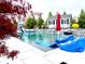 Inviting in-ground pool with a slide and lounge seating, creating a relaxing backyard retreat at 526 Rosemont Ave, Canton, GA 30115