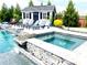 Inviting pool and spa area with stone accents and comfortable lounge chairs for ultimate relaxation at 526 Rosemont Ave, Canton, GA 30115