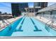 Stunning rooftop pool with clear blue water, lap lines, and city views at 845 Spring St # 125, Atlanta, GA 30308