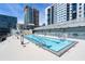 Inviting rooftop pool with lane markers and city views at 845 Spring St # 125, Atlanta, GA 30308