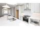 Close up of a modern kitchen with a stainless steel oven, microwave and sleek countertops at 1132 Larkin Dr # 34, Buford, GA 30518