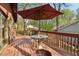 The deck provides an outdoor dining area with views of the backyard at 3100 Meadow Dr, Marietta, GA 30062