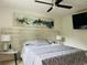Bedroom with ceiling fan, wall-mounted television and stylish decor at 6308 Boyett Drive Dr, Norcross, GA 30093
