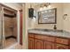 Well-maintained bathroom featuring granite countertops and tiled walk-in shower at 4437 Blue Ridge Dr, Douglasville, GA 30135