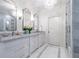 Elegant bathroom with marble counters, double sinks, and stylish fixtures at 515 Danube Ne Rd, Atlanta, GA 30342