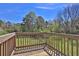Inviting back deck providing a scenic view of a lush green lawn and mature trees under a bright sky at 5219 Sweet Air Ln, Stone Mountain, GA 30088