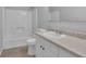 Bathroom features a shower/tub, toilet, and single sink at 5219 Sweet Air Ln, Stone Mountain, GA 30088
