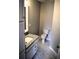 Modern bathroom featuring granite countertops, a white vanity and a contemporary toilet at 253 Woodland Way, Canton, GA 30114