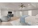 Spacious primary bedroom with TV, chair, and hardwood floors at 6635 Canyon Cv, Cumming, GA 30028