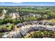Aerial view of a residential neighborhood showcasing neatly arranged homes and winding streets lined with trees at 2195 Well Springs Dr, Buford, GA 30519
