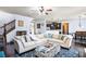 Bright living room with comfortable seating, hardwood floors, and seamless kitchen access at 2195 Well Springs Dr, Buford, GA 30519