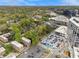 Aerial view of neighborhood featuring commercial buildings, parking lots, and residential neighborhood at 650 Somerset Ne Ter, Atlanta, GA 30306