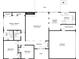 Floor plan exhibiting the layout of bedrooms, bathrooms, kitchen, and Gathering room at 5415 Orly Ter, Atlanta, GA 30349