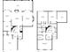 Detailed first and second floor plans showcasing living spaces, bedrooms, and bathroom layouts at 1 Mooregate Sq, Atlanta, GA 30327