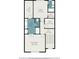 Detailed floor plan featuring two bedrooms, hall, three bathrooms, and a walk-in closet with precise dimensions at 100 Marietta Walk Trce, Marietta, GA 30064
