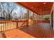 Large, wooden deck, perfect for outdoor entertaining with views of the spacious yard at 387 S Howard Se St, Atlanta, GA 30317