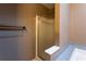 Bathroom with enclosed glass shower and decorative towel rack at 1250 Great Oaks Se Dr, Conyers, GA 30013