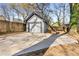Detached garage with a concrete driveway, a fence, and some trees around at 1569 Montreat Sw Ave, Atlanta, GA 30311