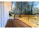Sunny wooden deck with wooden railing at 661 Inglewood Se Dr, Smyrna, GA 30080