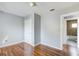 Hardwood floors and convenient bathroom access in this bedroom at 561 Formwalt Sw St # 6, Atlanta, GA 30312