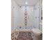 Modern bathroom featuring decorative tile, glass shower, and contemporary fixtures at 994 Redbud Sw Ln, Atlanta, GA 30311