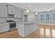 Modern kitchen with gray cabinets, stainless steel appliances, and a center island at 2094 Callaway Nw Ct, Atlanta, GA 30318