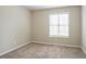 This bedroom features neutral paint, carpet, and a window that allows natural light to flow through the space at 3841 Greenbrook Dr, Douglasville, GA 30135