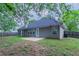 Home's backyard with well-maintained lawn, fenced perimeter, and comfortable patio space at 223 Gilliam Ct, Locust Grove, GA 30248