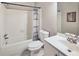 Bathroom featuring a tub and modern vanity at 5470 Chanterella Sw Ct, Lilburn, GA 30047
