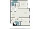 Detailed floor plan showcasing the layout of the living room, kitchen, bedrooms, and bathrooms at 813 Ridgefield Dr, Peachtree City, GA 30269
