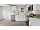 Modern kitchen featuring stainless steel appliances, white cabinets, and light countertops at 2115 Randolph Nw Cir, Kennesaw, GA 30144