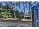 View of the backyard featuring lush greenery and a privacy fence at 1749 Coleville Oak Ln, Lawrenceville, GA 30046