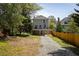 Backyard of home features gravel driveway, deck, and fenced in yard at 513 Boulevard Se, Atlanta, GA 30312