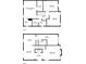 A view of the house's two floorplans which includes the kitchen, dining area, living room and bedrooms at 6446 E Windsor Ln, Norcross, GA 30093