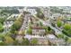 Bird's eye view of a community featuring mature trees and well-maintained townhomes at 1506 Knights Trl, Stone Mountain, GA 30083
